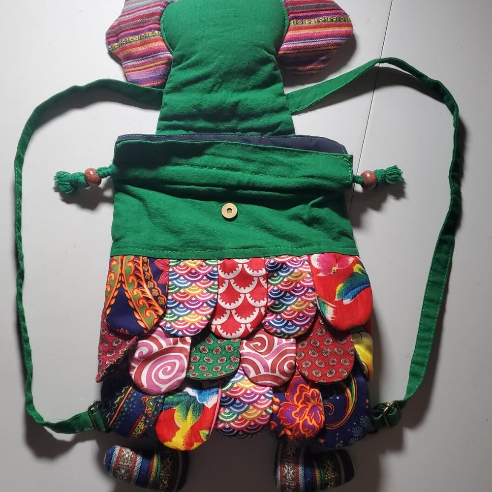 Elephant Patchwork/Quilted Small Backpack - No Ta… - image 3